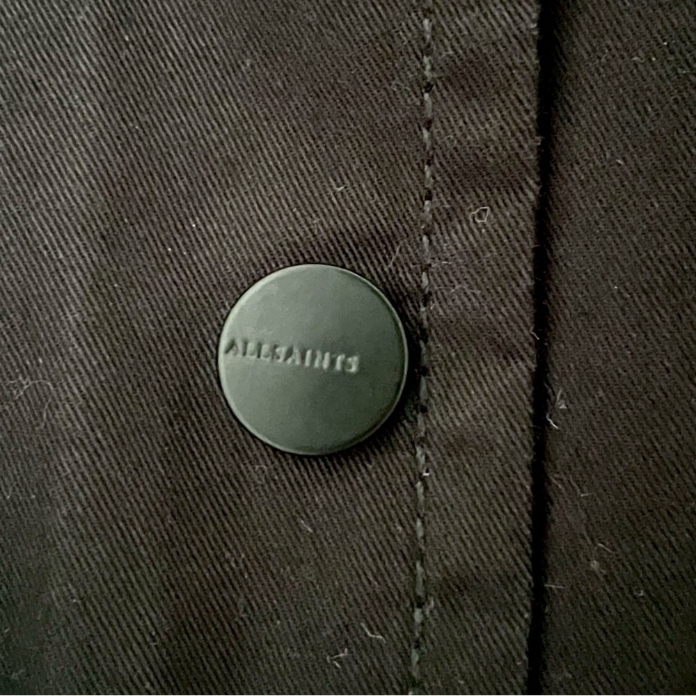 NWT AllSaints Black Utility Jacket Back Logo Graphic Print - Picture 7 of 13